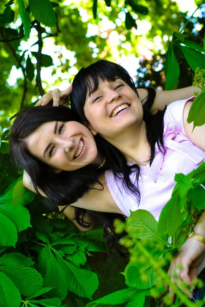 Two sisters' faces — Stock Photo, Image