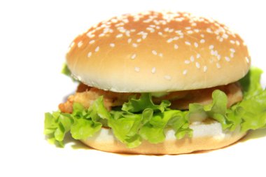 Beyaz backgr izole lezzetli hamburger