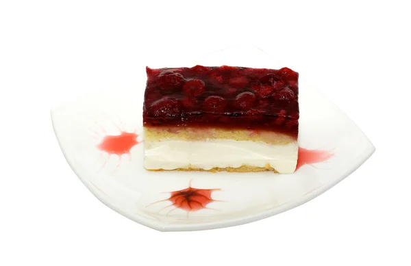 stock image Mouth watering cherry cheesecake macro