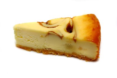 gurme dilim beyaz zemin üzerine cheesecake