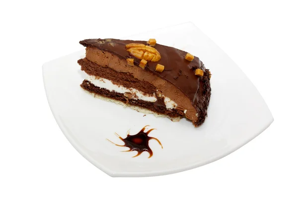 Trüffel mit schwarzer Schokoladensauce — Stockfoto