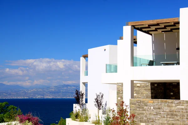Traditionelle Architektur von oia (Insel Santorini, Griechenland) — Stockfoto