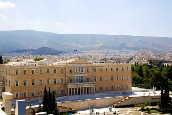 Vista do exterior do parlamento grego — Fotografia de Stock