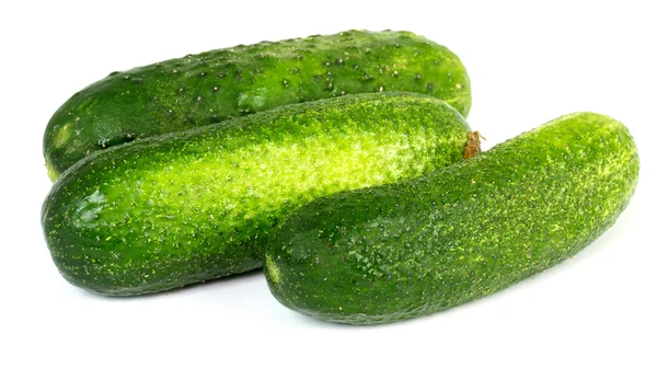 En färsk grön gurka isolerad på en vit bakgrund — Stockfoto