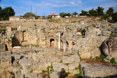 arkeolojik kazı apollo Tapınağı, corinth, Yunanistan.