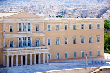 View of greek parliament exterior clipart