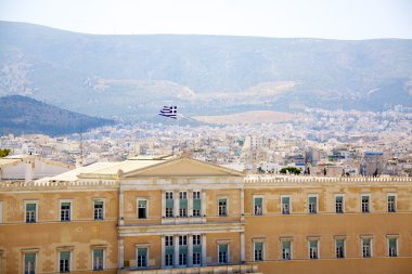 View of greek parliament exterior clipart