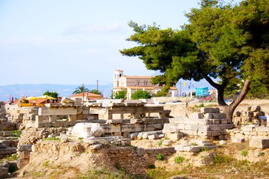 arkeolojik kazı apollo Tapınağı, corinth, Yunanistan.