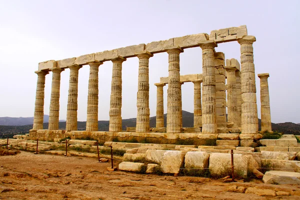 Poseidon chrám na mysu Súnion nedaleko Athén, Řecko — Stock fotografie
