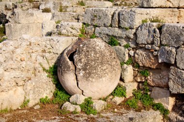 arkeolojik kazı apollo Tapınağı, corinth, Yunanistan.