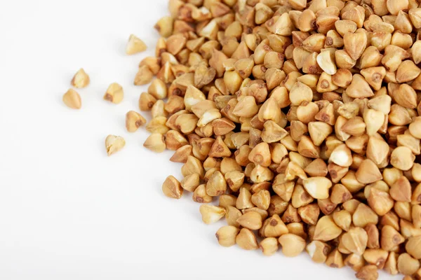 Buckwheat seeds closeup isolated on white — Stock Photo, Image