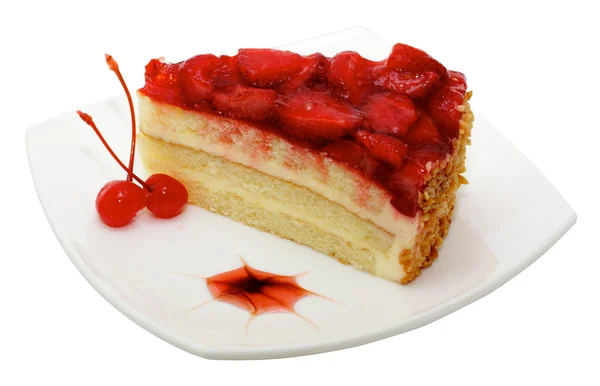 Gâteau avec garniture aux fraises — Photo