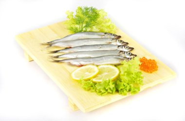 Some smelts isolated on white background clipart