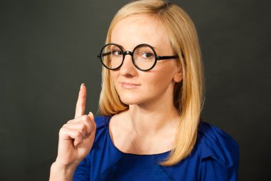 Funny teacher character in glasses clipart