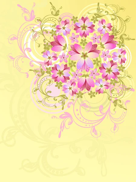 ピンクの花の抽象的な背景 — ストックベクタ