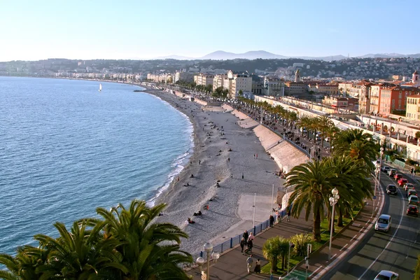 Plaży i miasta, Nicea, Francja — Zdjęcie stockowe