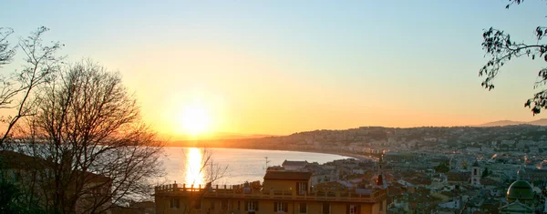 Franz. Riviera.nice, Frankreich Sonnenuntergang. — Stockfoto