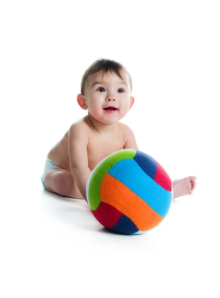 Kleiner Junge mit dem Ball — Stockfoto