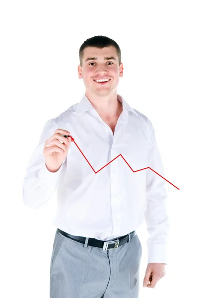Hombre de negocios dibujar un gráfico — Foto de Stock