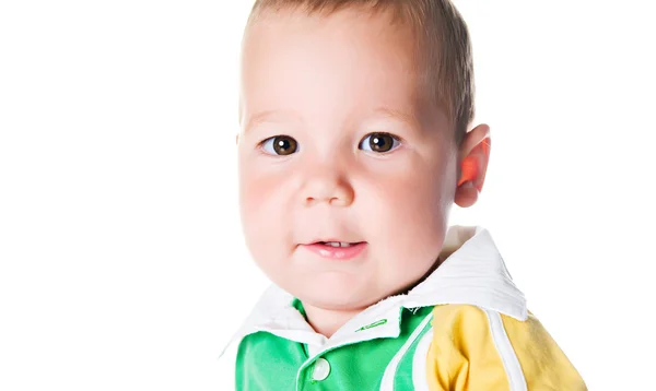 Маленький хлопчик зі смайликом — стокове фото