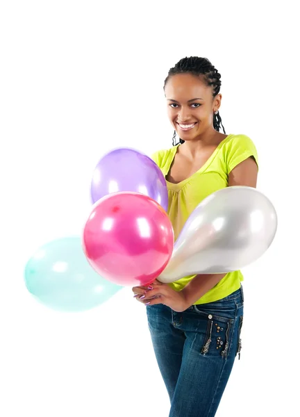 Black women with the balloons — Stock Photo, Image