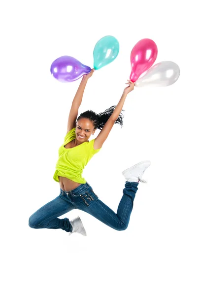 Aranyos jumping lány — Stock Fotó