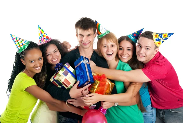 Tonåringar fira födelsedag — Stockfoto