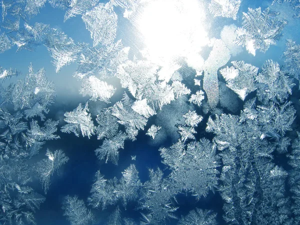 Sol och frost mönster — Stockfoto