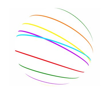 Abstract color lines sphere clipart