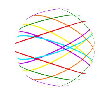 Abstract color lines ball clipart