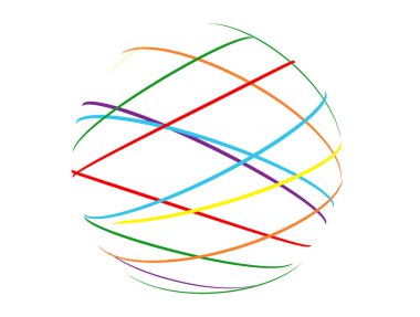 Abstract sphere from multi-colored lines clipart