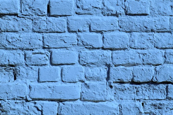 La pared de ladrillo pintado azul — Foto de Stock