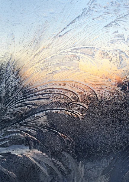氷のパターンと日光のテクスチャ — ストック写真