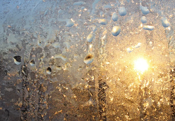 冰图案与阳光纹理 — 图库照片