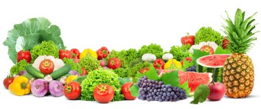 Fresh fruits and vegetables clipart