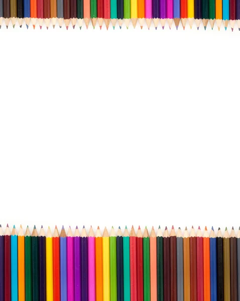Sortering av fargede blyanter – stockfoto