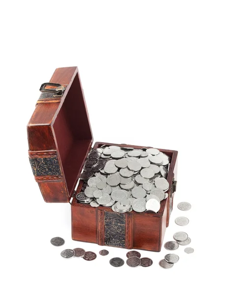 Treasure Chest. Isolated on a white background — Stock Photo, Image