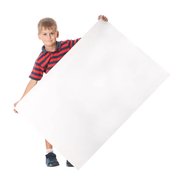 Rapaz segurando uma bandeira — Fotografia de Stock