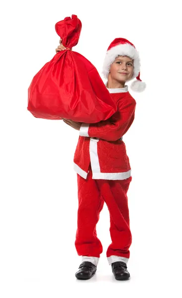 Boy holding a sack — Stock Photo, Image