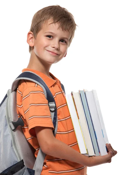Αγόρι εκμετάλλευση βιβλία — Φωτογραφία Αρχείου