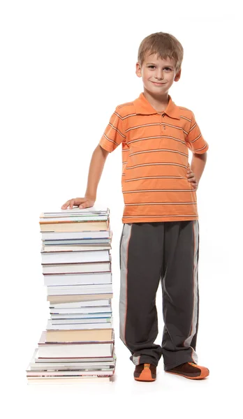 Niño y libros — Foto de Stock