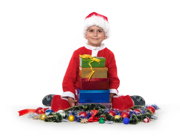Boy holding a gift — Stock Photo, Image