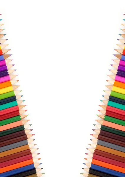 Sortering av fargede blyanter – stockfoto