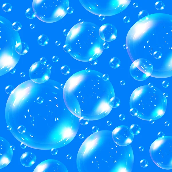 Bezešvé mýdlové bubliny na modrém pozadí. — Stock fotografie
