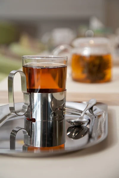 Szklanki świeżej zielonej herbaty — Zdjęcie stockowe