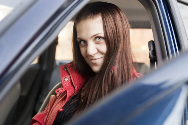 Woman in automobile — Stock Photo, Image