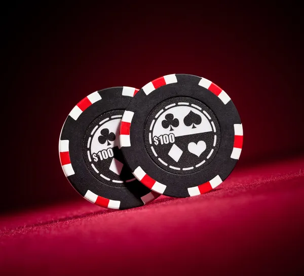 Казино, азартні ігри чіпси — стокове фото