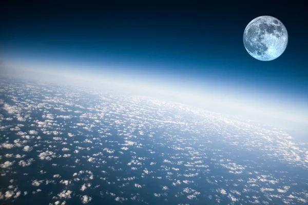 Planeet aarde en maan — Stockfoto