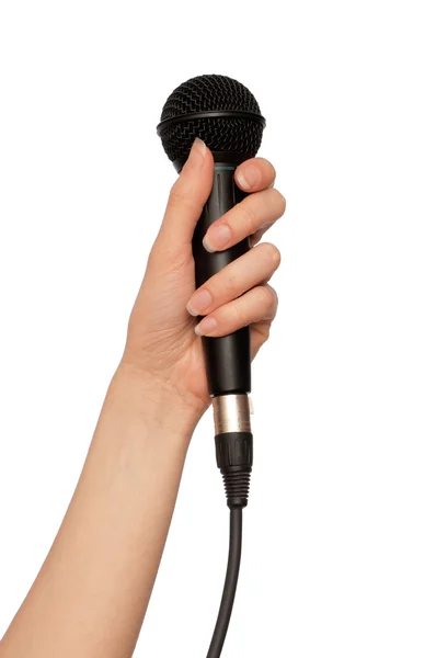 Zwarte microfoon — Stockfoto
