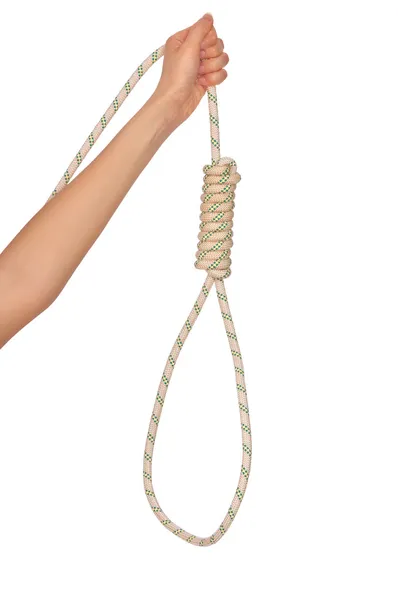 Самоубийство с помощью веревки — стоковое фото